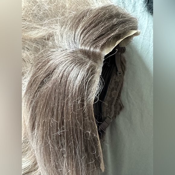 24 inch ombré/rooted rose gold brunette synthetic lace front wig - Picture 4 of 4